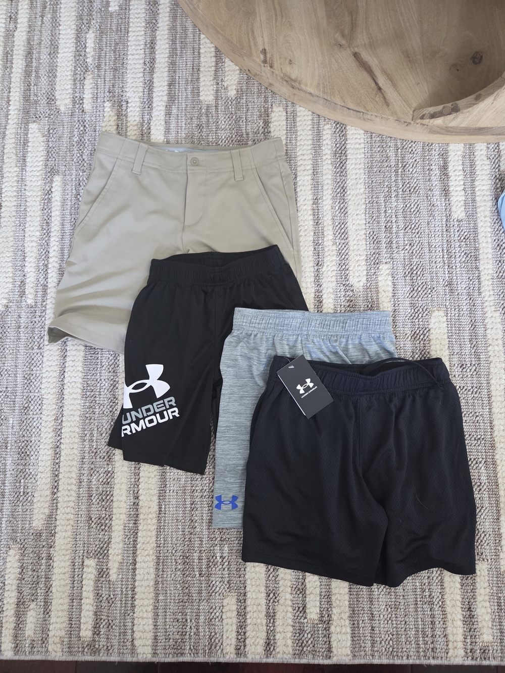 Under Armour Men's Black and Gray Athletic Shorts Pack - Logo Sports Shorts